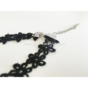 Black Hollow Flower Lace Choker Collar Necklace Jewelry